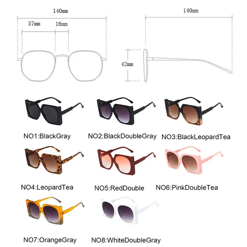 Square Oversized Sunglasses Women 2023 Glasses Women Luxury Eyeglasses Women/Men Brand Designer Gafas De Sol De Mujer