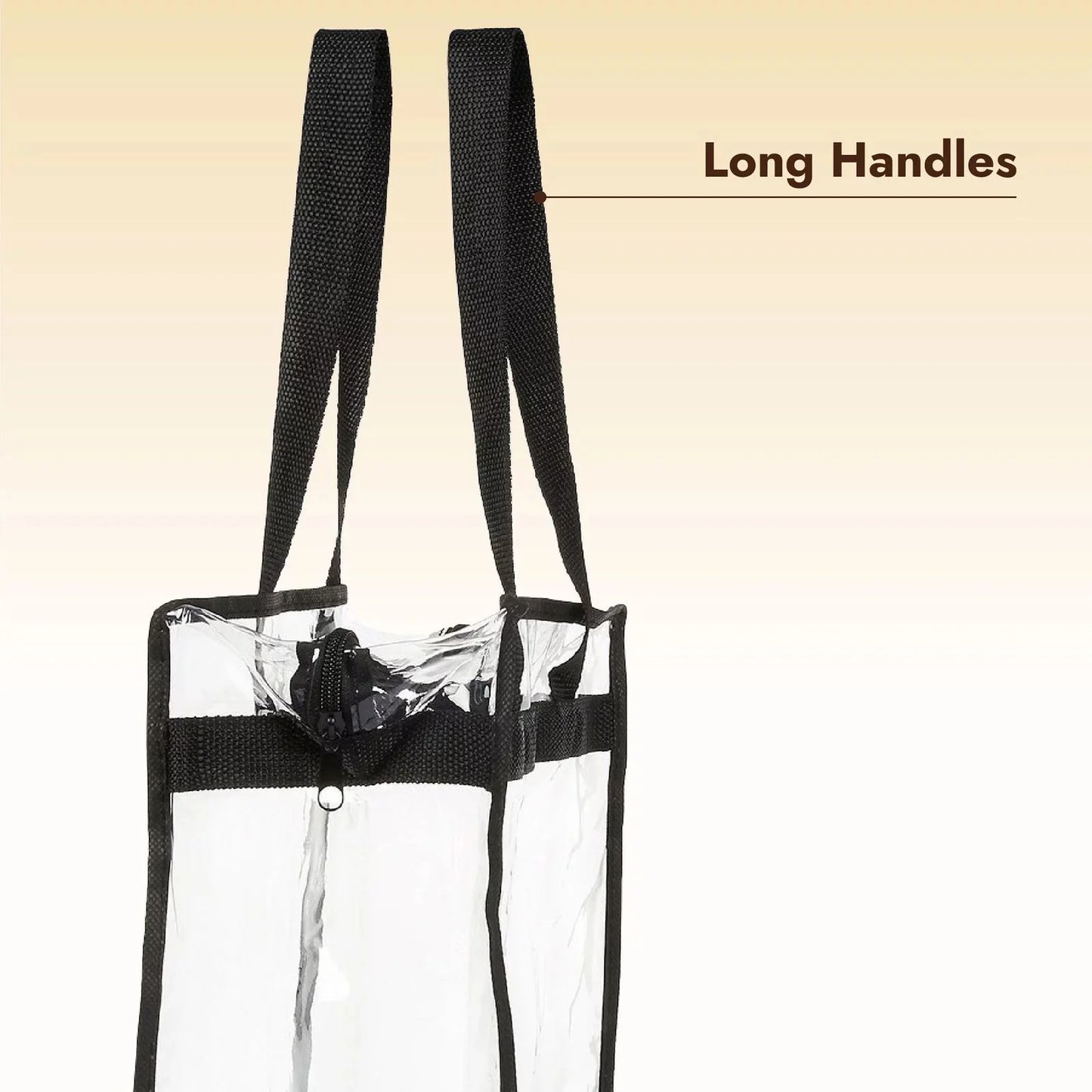 2 Pack Stadium Approved Clear Tote Bags, 12X6X12 Large Plastic Beach Bags with Handles