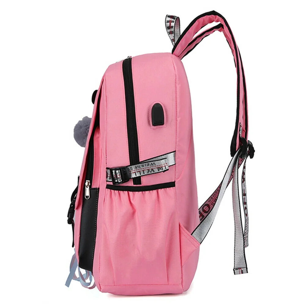 Women Girls School Bag Waterproof Teenage Backpack with anti Theft Lock USB Port College Bookbags Student Laptop
