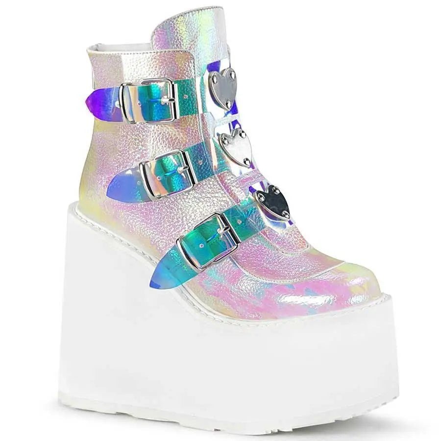 Winter Buckle Ankel Boots Women Punk Female Platform Boots Wedges High Heels PU Women Boots Botas Mujer plus Size