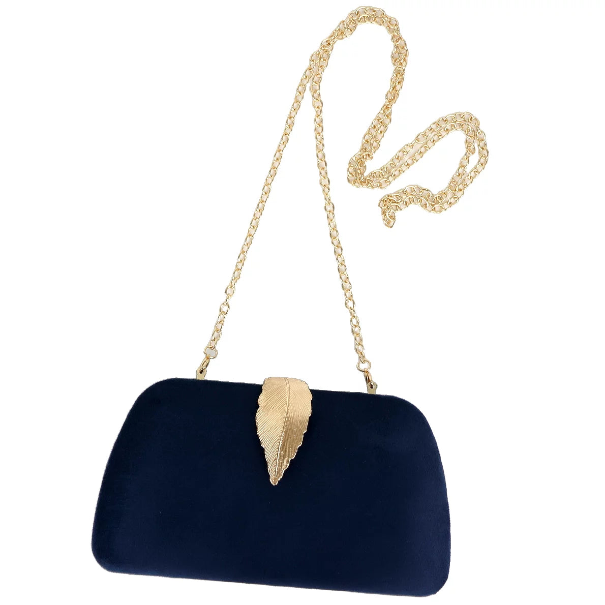 Chic Navy Blue Faux Suede Clutch Handbag for Women - Alrickas’ UNIQUE BOUTIQUE