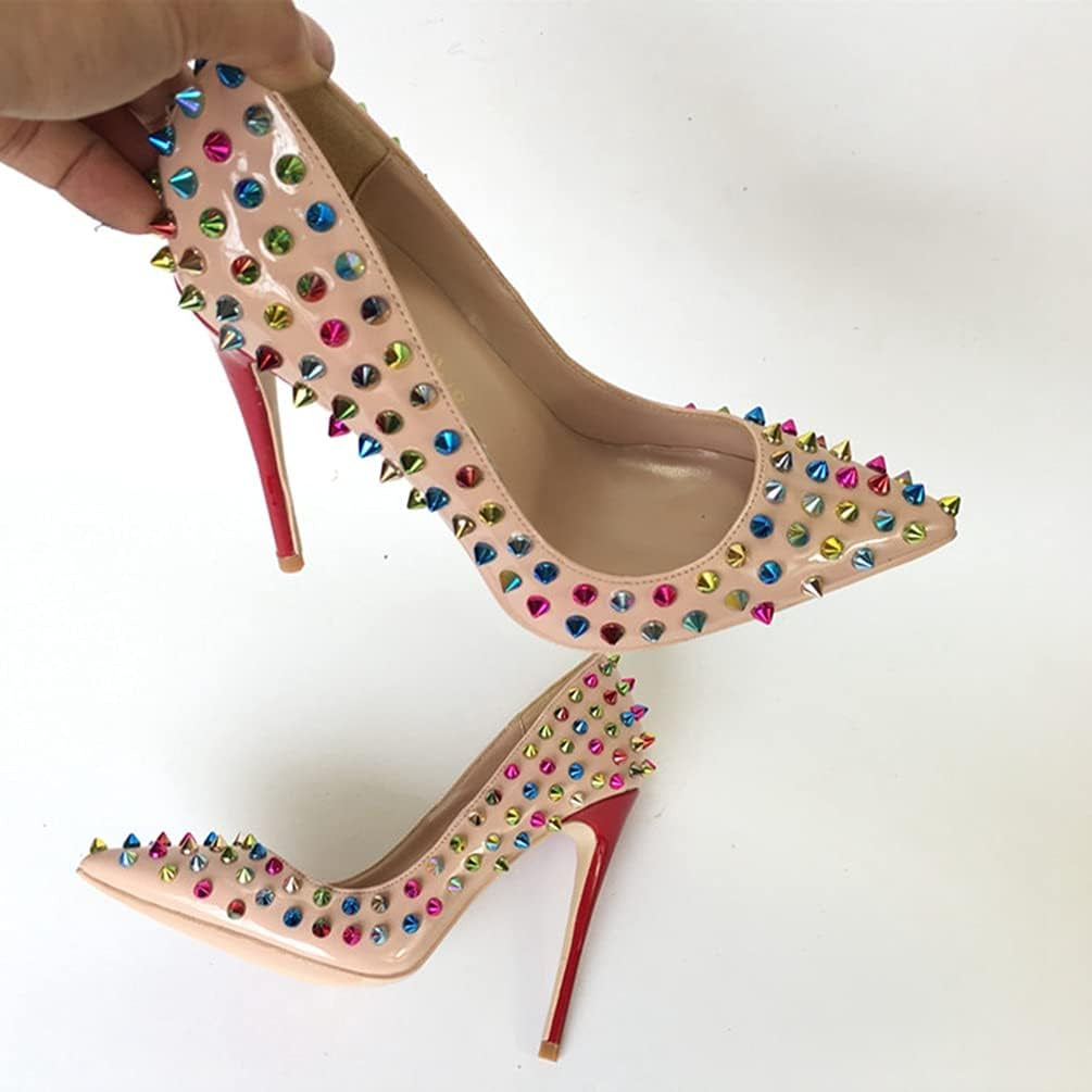 Women Sexy Heels Pumps Studded Rivet Party Wedding Shoes