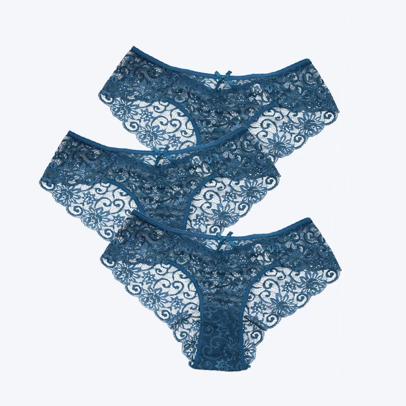 3Pcs/Pack! Sexy Women Lace Panties Underwear Lace Briefs S M L XL Women Underwear