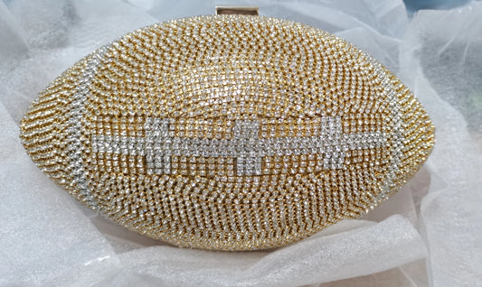 Luxury Football-Shaped Rhinestone Clutch Bag for Women - Sparkling Evening Handbag with Glittering Diamonds - Alrickas’ UNIQUE BOUTIQUE