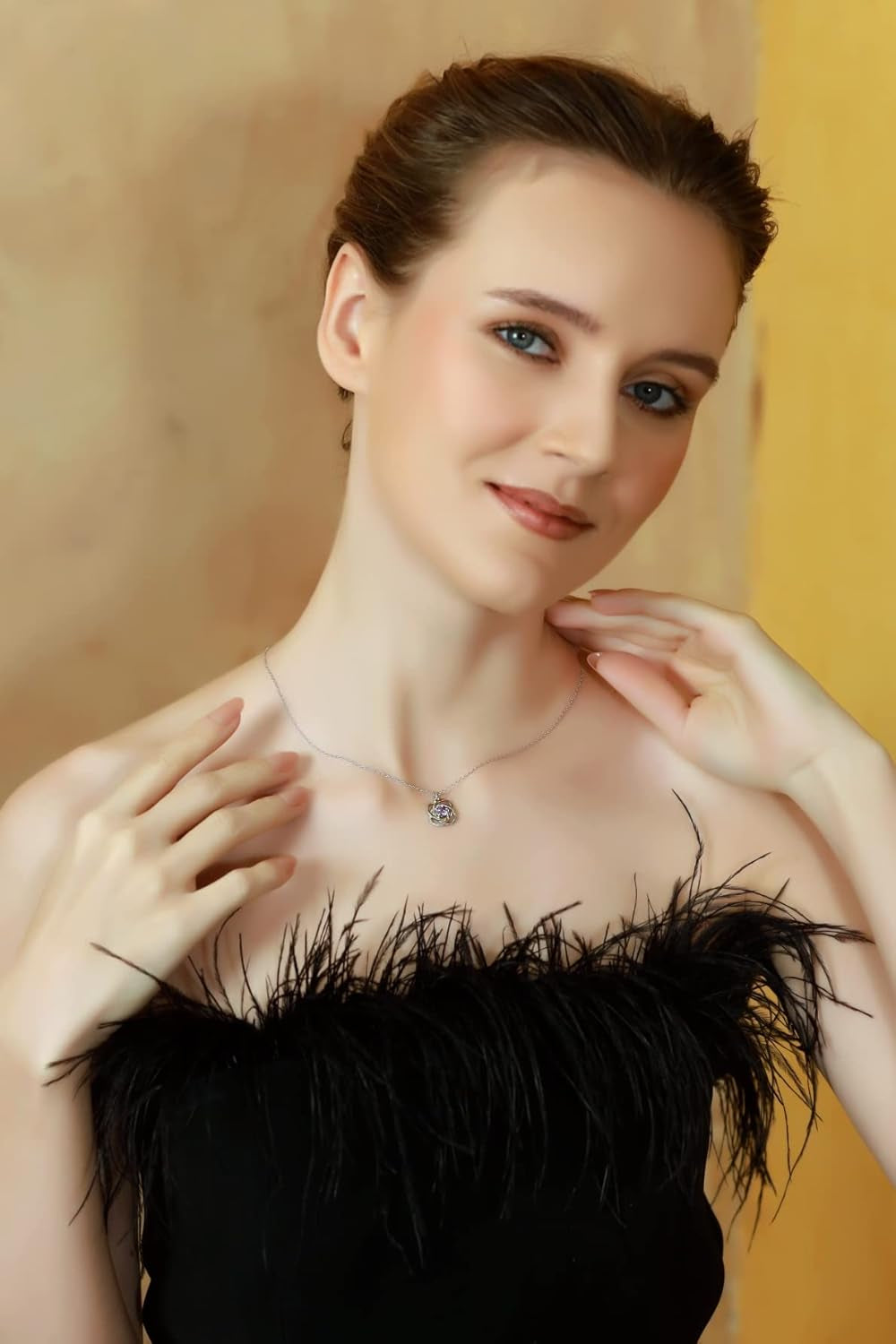 Elegant Sterling Silver Love Knot Necklace with Birthstone Pendant for Women - Alrickas’ UNIQUE BOUTIQUE