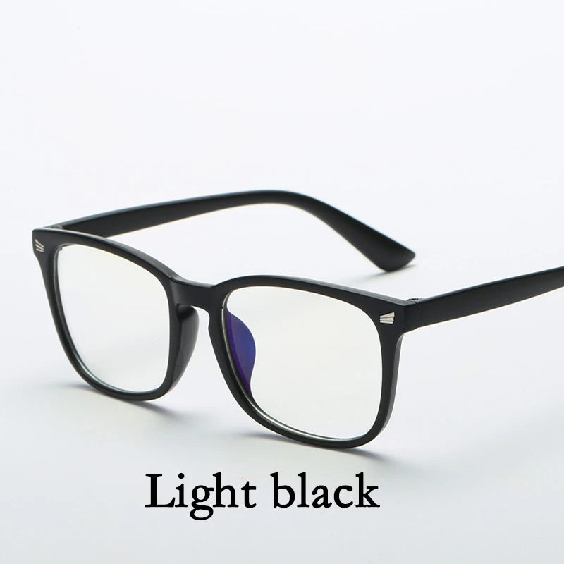 Fashion Unisex anti Blue Light Square Plain Glasses Full Frame Glasses for Men and Women Radiation Protection Optical Glasses