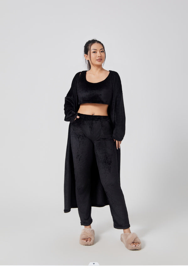 Cozy Pajama Set, 3 Piece Lounge Set, Cute Loungewear, Warm Suit Sets, Matching Set, Lounge Set, 3 Piece Pant Sets, Women Winter Dress - Alrickas’ UNIQUE BOUTIQUE