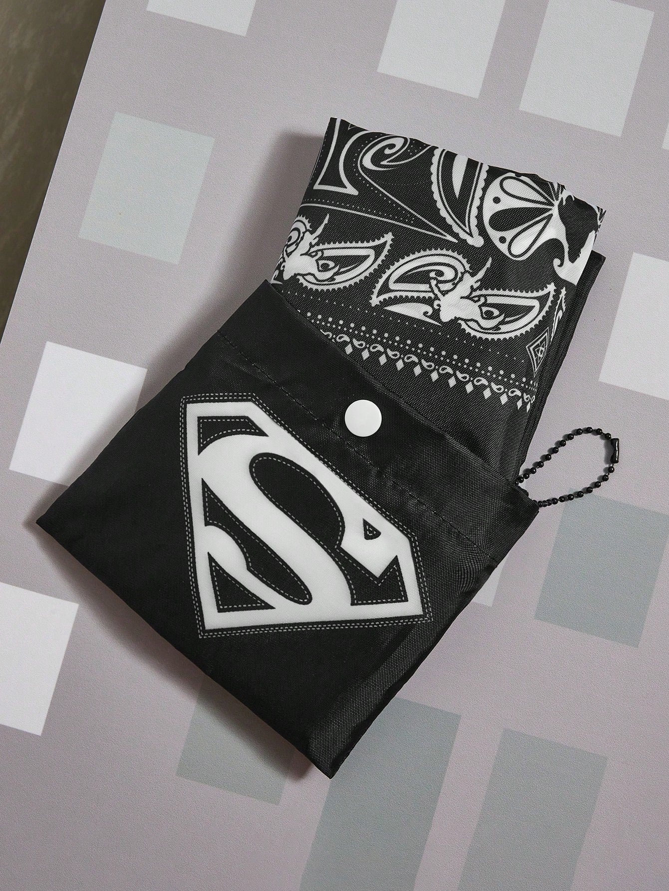SUPERMAN X Superman Print Fashionable Black Tote Bag