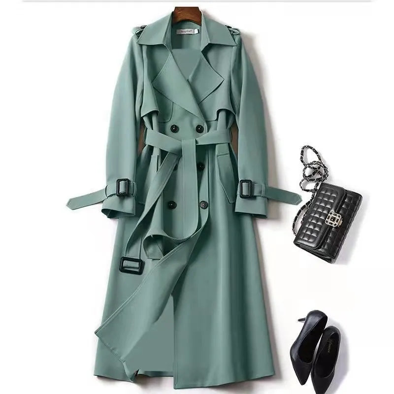 Women'S Trench Coats Winter Long Shirt Dress Women Brown Windbreak Coat Korean plus Large Size Casual Outerwear Thickening Fashion
