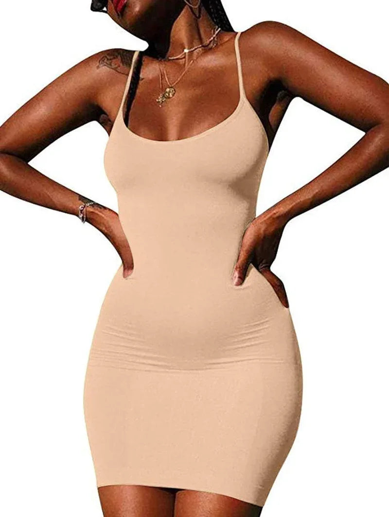 Chic Backless Bodycon Mini Dress with Spaghetti Straps - Perfect for Parties! - Alrickas’ UNIQUE BOUTIQUE