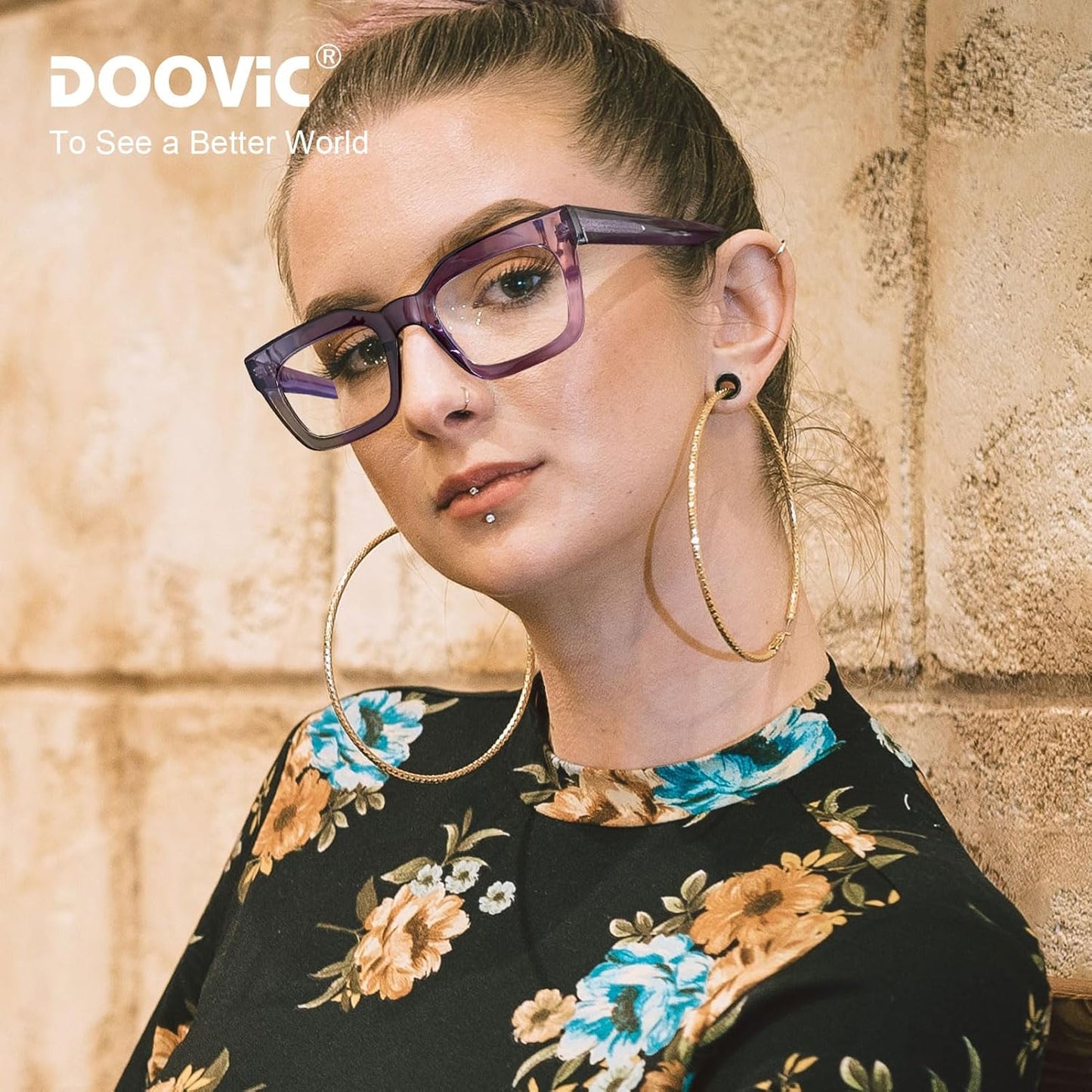 Fashion Square Reading Glasses for Women Blue Light Blocking Computer Readers 2.00 Strength