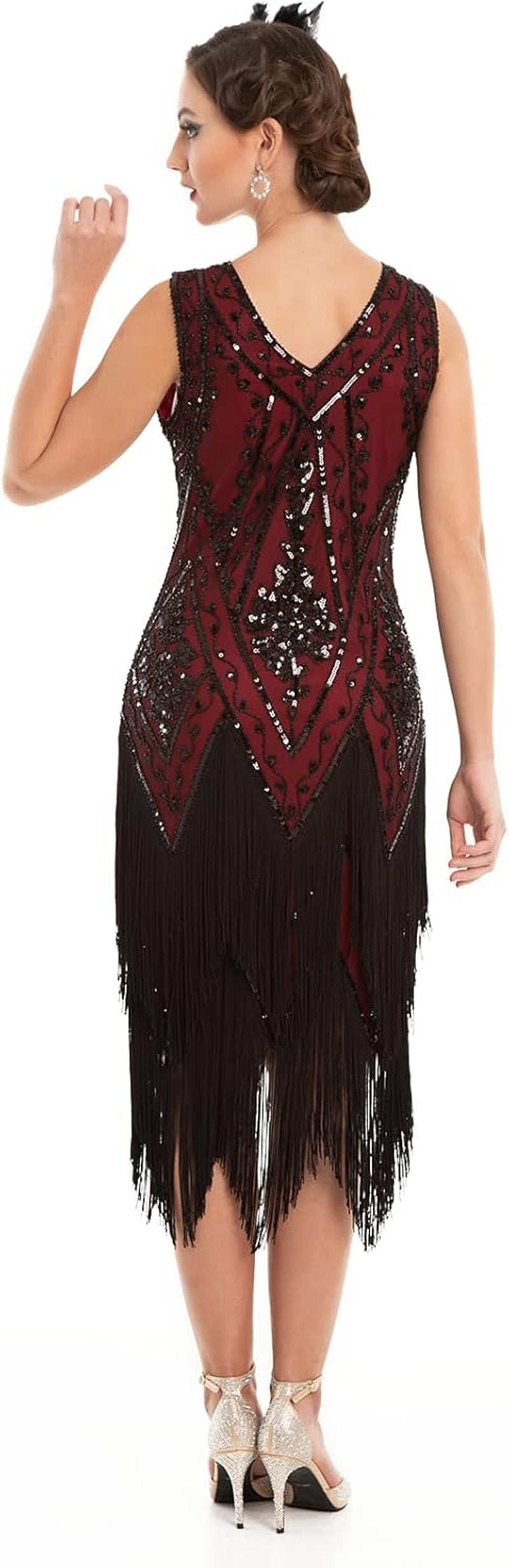 Glamorous 1920s Flapper Dress - Vintage Swing Fringed Gatsby Style for Roaring 20s Parties - Alrickas’ UNIQUE BOUTIQUE