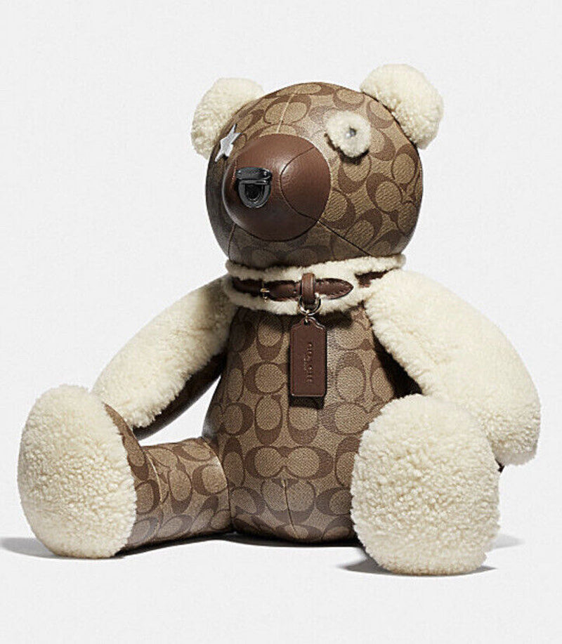 Coach Bear Doll in Signature Canvas Pebble -Smooth Leather and Shearling 75528 - Alrickas’ UNIQUE BOUTIQUE