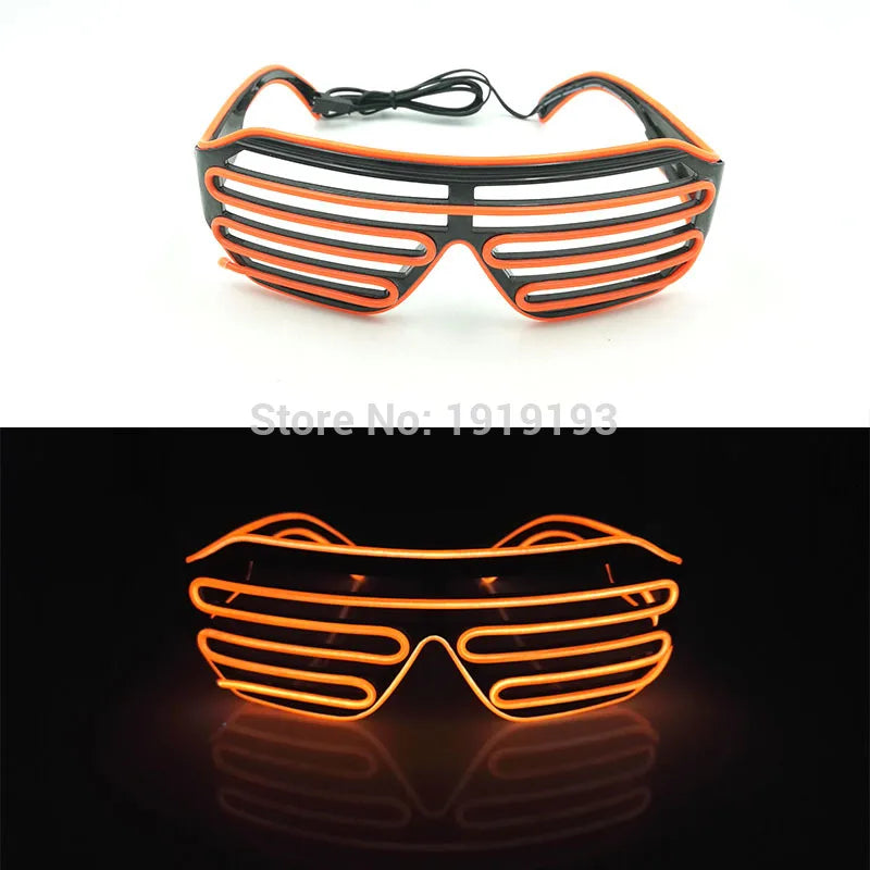 Cool Fashion Double Colors EL Window-Shades Glasses Glowing Glasses Neon LED Light up Sunglasses Glow Party Decorative Glasses