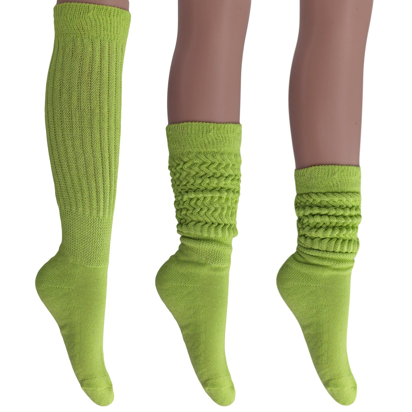Women's Slouch Socks – Soft Cotton Scrunch Socks, Retro Knee-High Boot Socks for Casual Wear & Comfort (2 Pairs)-14