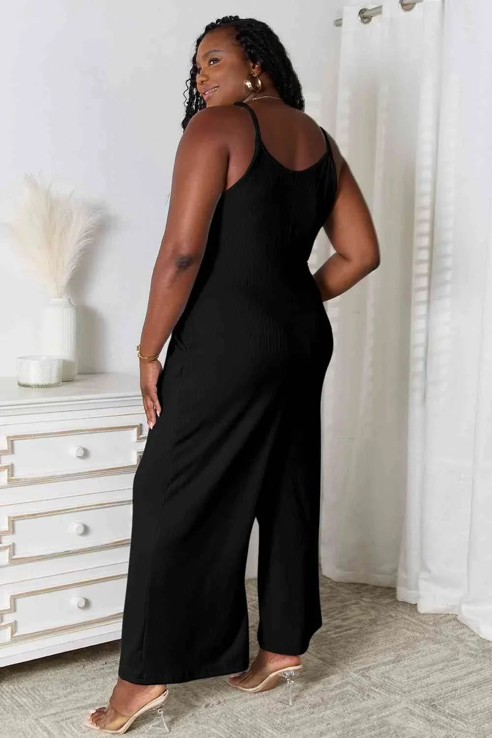 Chic V-Neck Spaghetti Strap Jumpsuit - Perfect Fit for Every Body - Alrickas’ UNIQUE BOUTIQUE