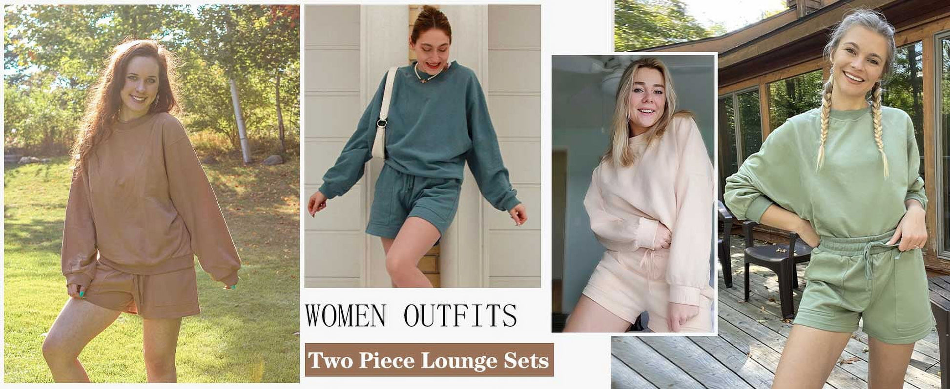 Cozy Fall Pajama Sets for Women - Stylish Two Piece Lounge Outfits with Long Sleeve Sweatshirts and Shorts - Alrickas’ UNIQUE BOUTIQUE