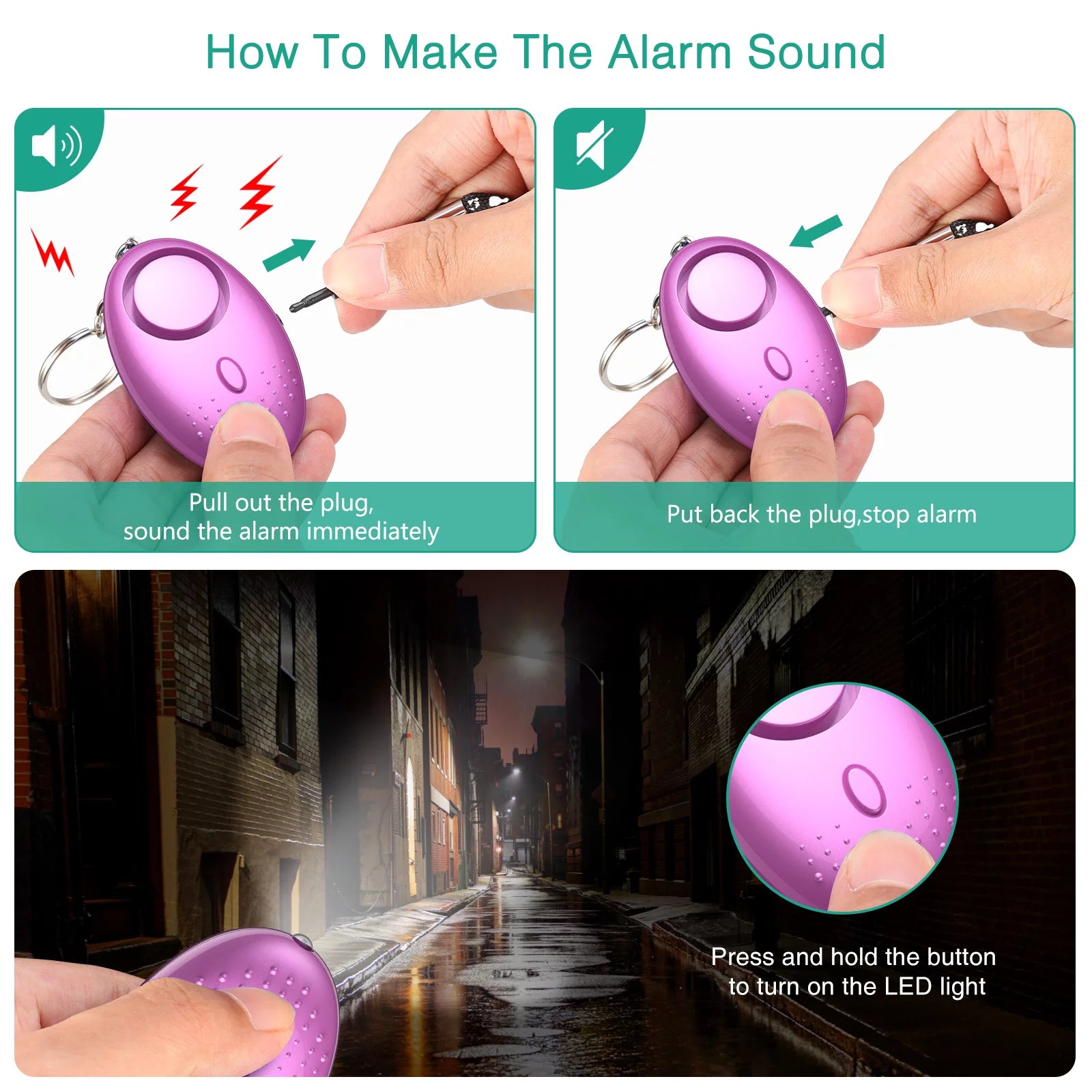 Empower Your Safety: Stylish Personal Alarm Keychain Set for Women - Alrickas’ UNIQUE BOUTIQUE