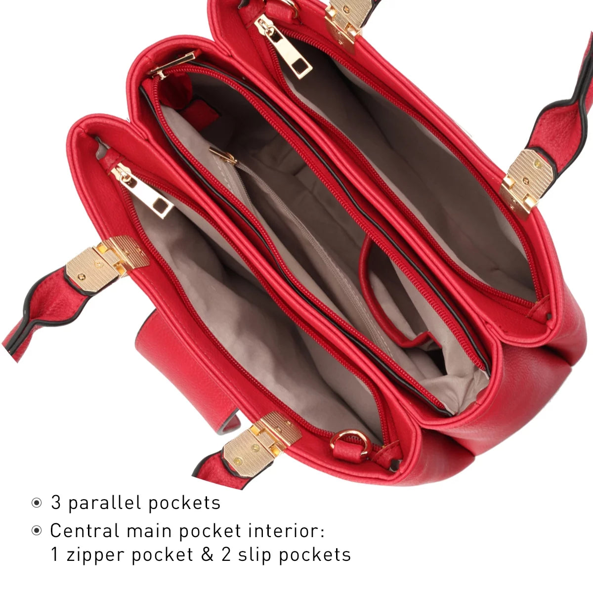 Chic Vegan Leather Women's Satchel Handbag - Stylish Medium Tote & Shoulder Bag - Alrickas’ UNIQUE BOUTIQUE