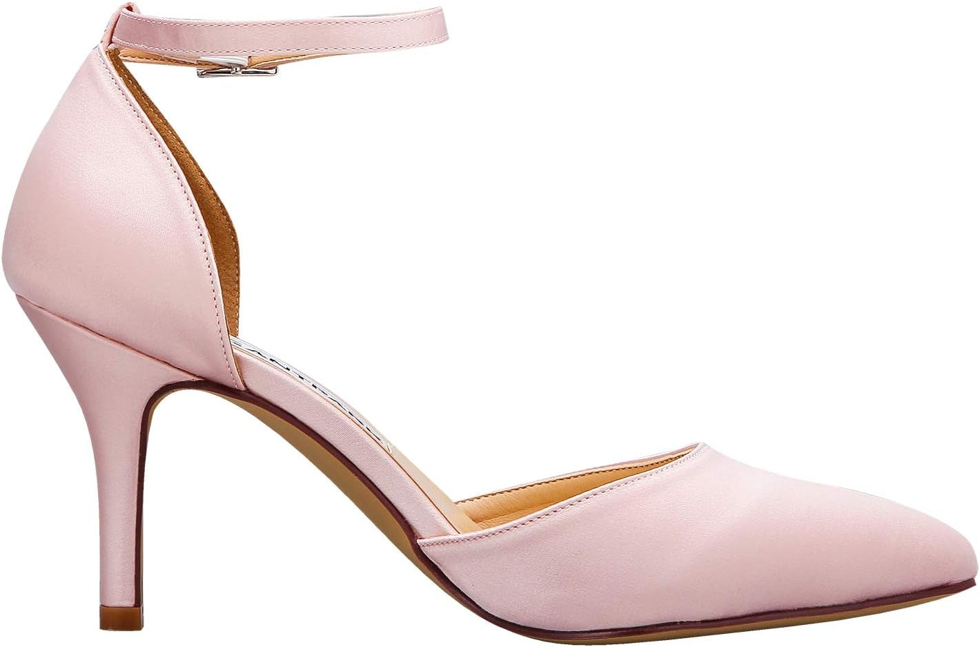 Heels for Women Pointed Toe High Heel Pumps Satin Ankle Strap Wedding Bridal Evening Party Dress Shoes