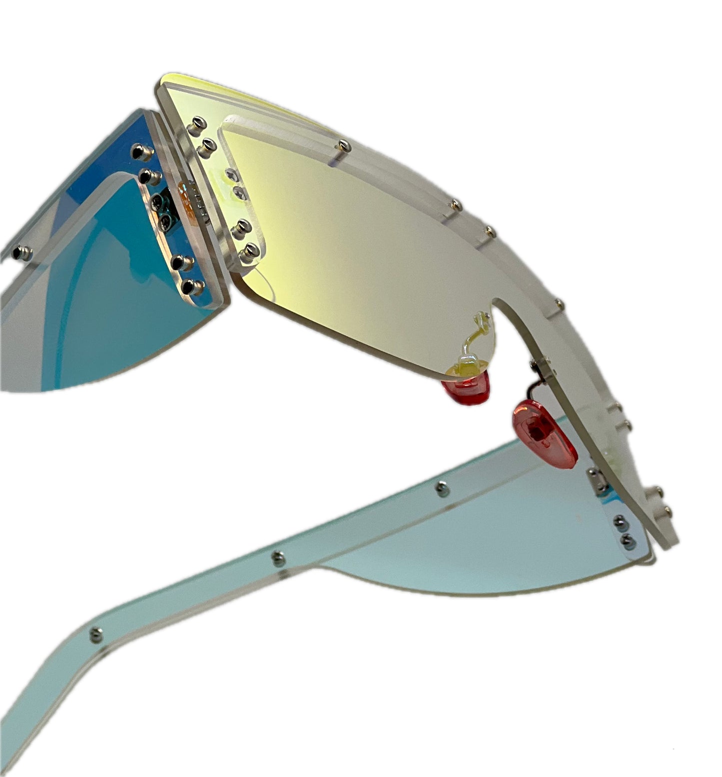 Women Sunglasses Designer Luxury Fashion Metal Rivet Square Outdoor Glasses