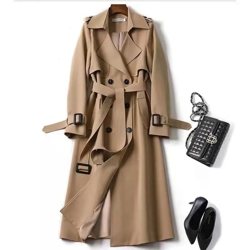 Women'S Trench Coats Winter Long Shirt Dress Women Brown Windbreak Coat Korean plus Large Size Casual Outerwear Thickening Fashion