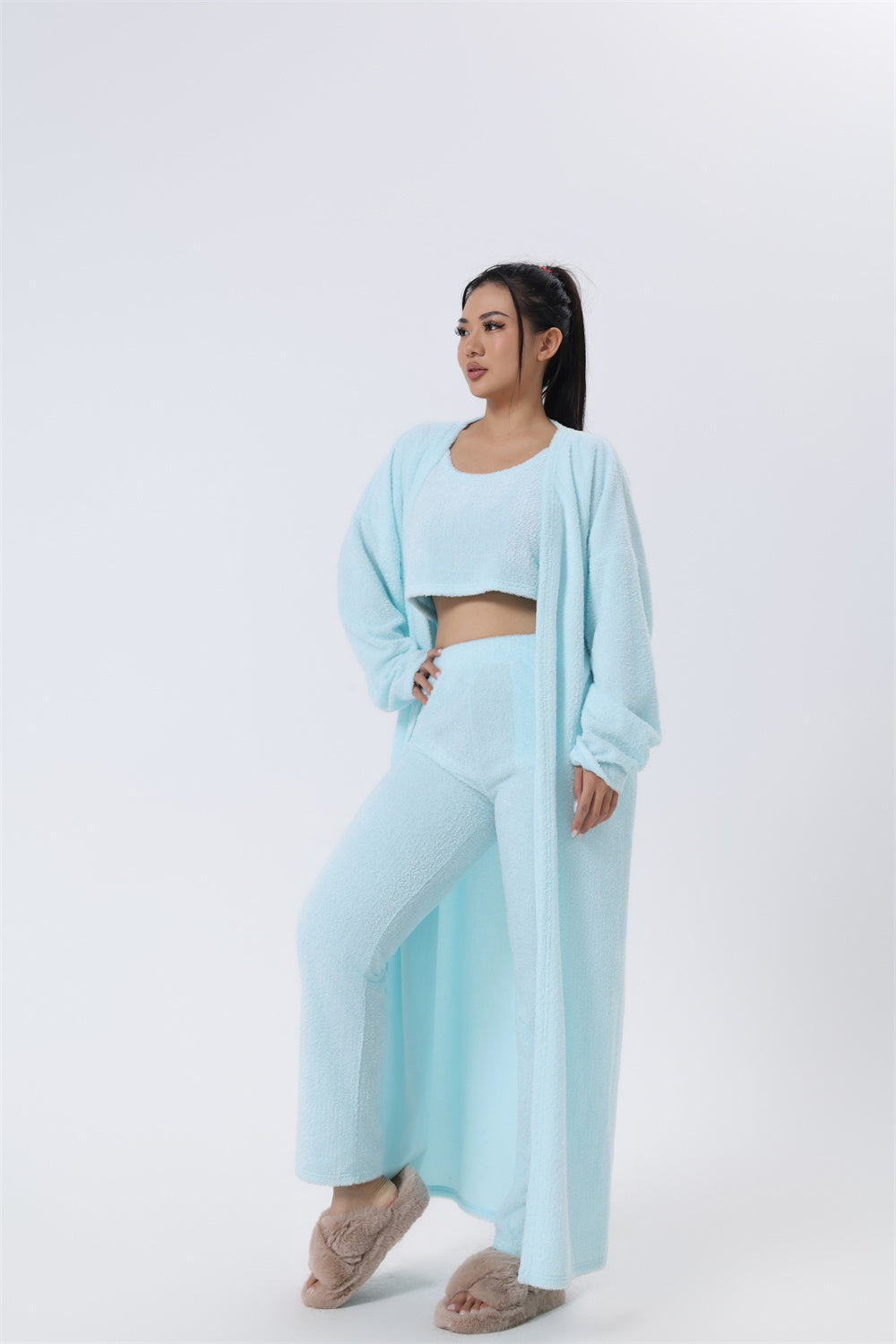 Cozy Pajama Set, 3 Piece Lounge Set, Cute Loungewear, Warm Suit Sets, Matching Set, Lounge Set, 3 Piece Pant Sets, Women Winter Dress - Alrickas’ UNIQUE BOUTIQUE