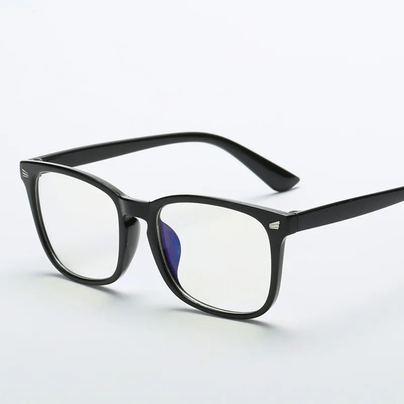 Fashion Unisex anti Blue Light Square Plain Glasses Full Frame Glasses for Men and Women Radiation Protection Optical Glasses