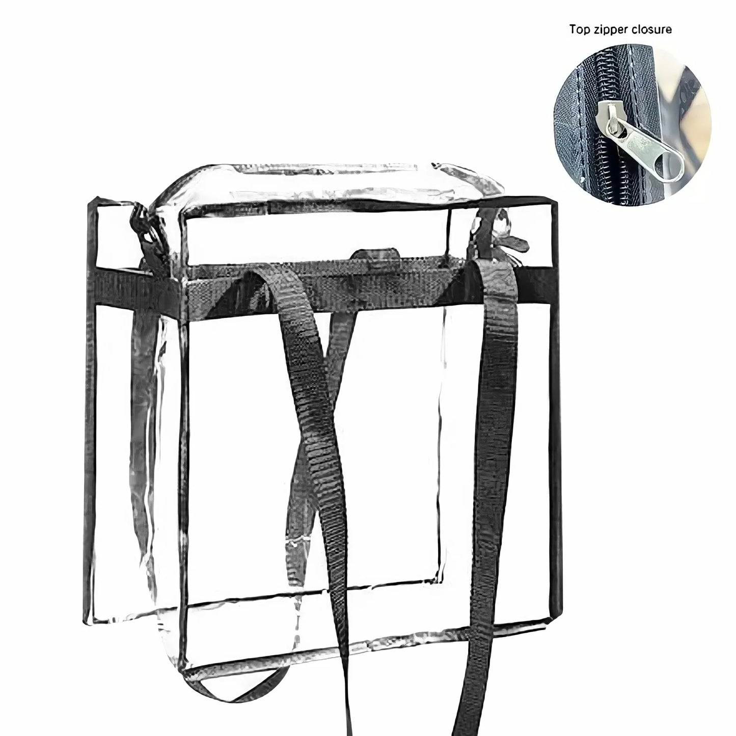 2 Pack Stadium Approved Clear Tote Bags, 12X6X12 Large Plastic Beach Bags with Handles