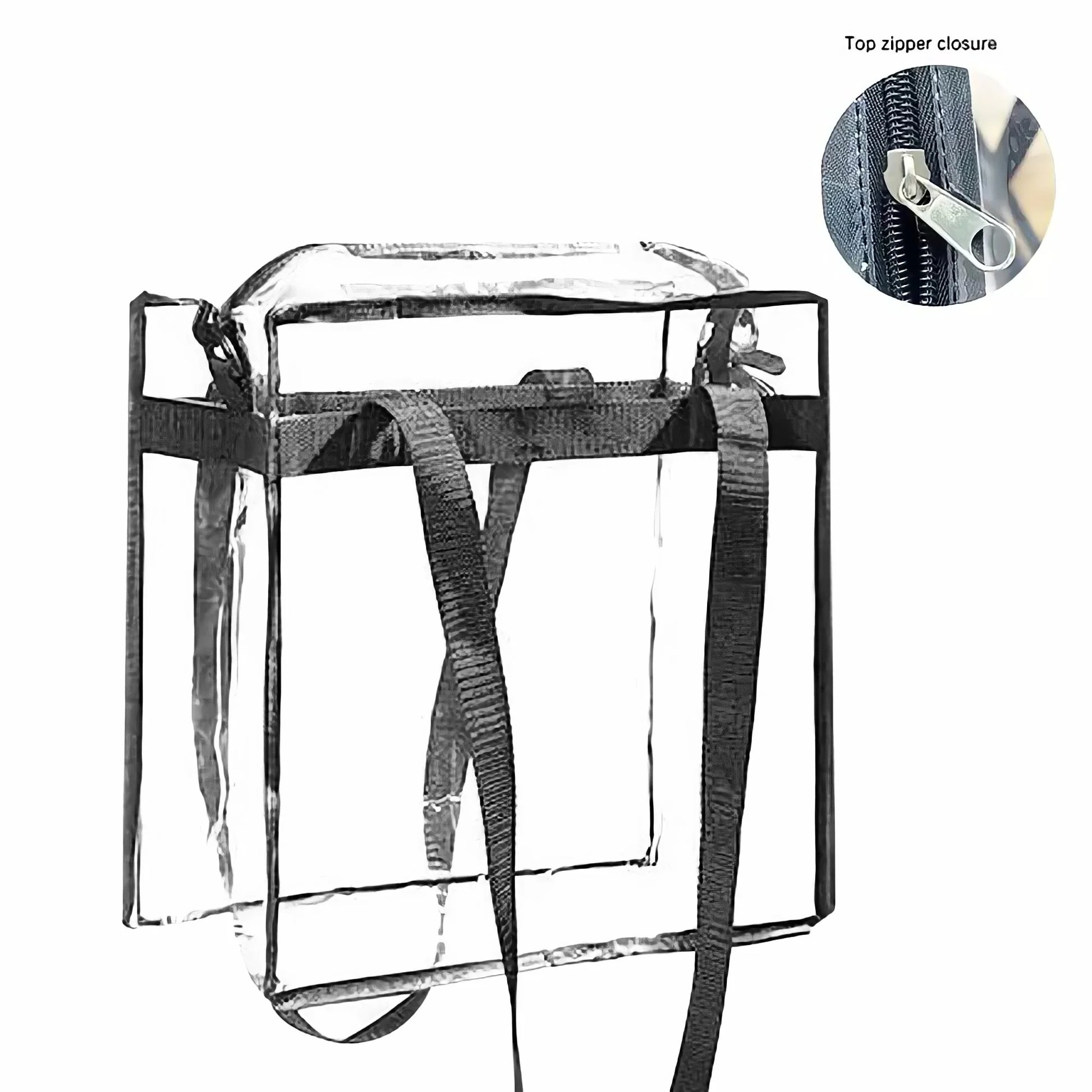 2 Pack Stadium Approved Clear Tote Bags - Large 12x6x12 Plastic Beach Bags with Comfortable Handles - Alrickas’ UNIQUE BOUTIQUE