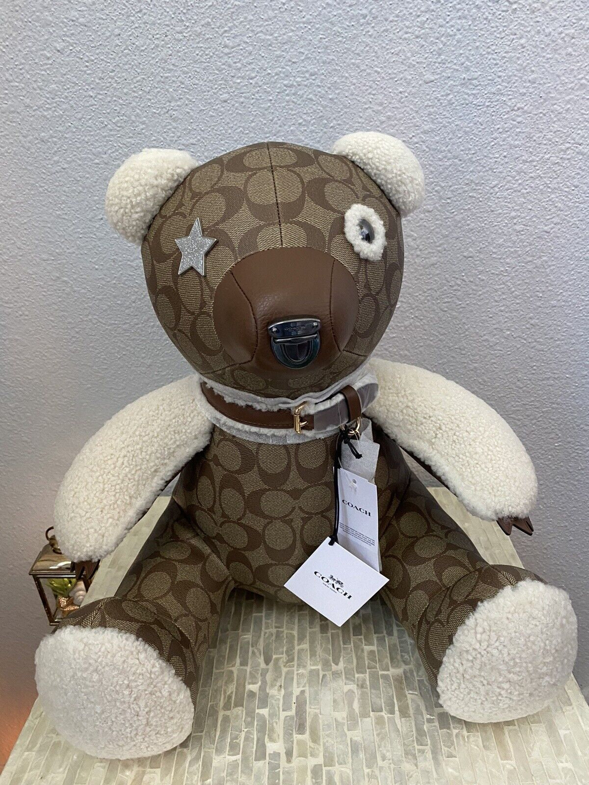 Coach Bear Doll in Signature Canvas Pebble -Smooth Leather and Shearling 75528 - Alrickas’ UNIQUE BOUTIQUE