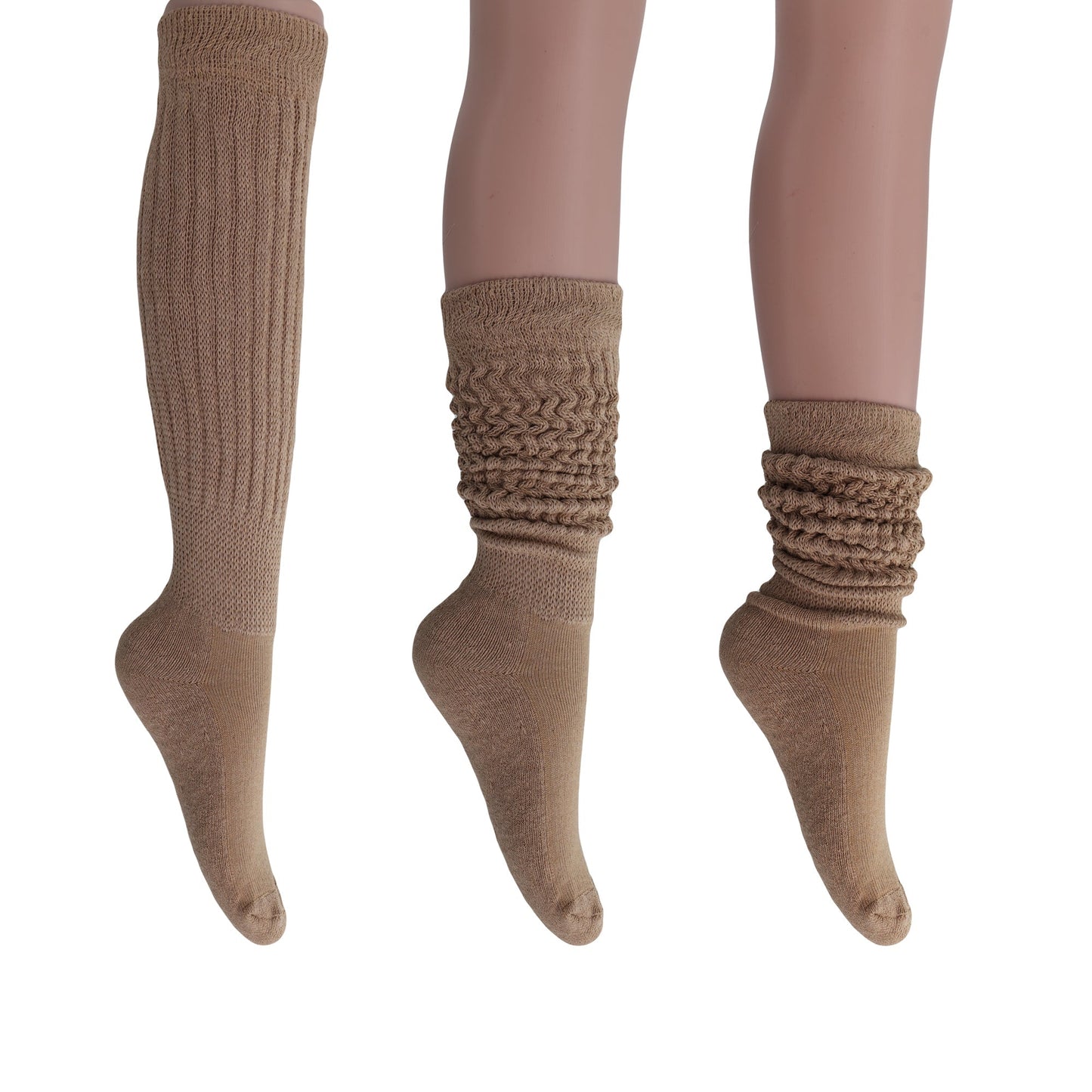 Women's Slouch Socks – Soft Cotton Scrunch Socks, Retro Knee-High Boot Socks for Casual Wear & Comfort (2 Pairs)-12