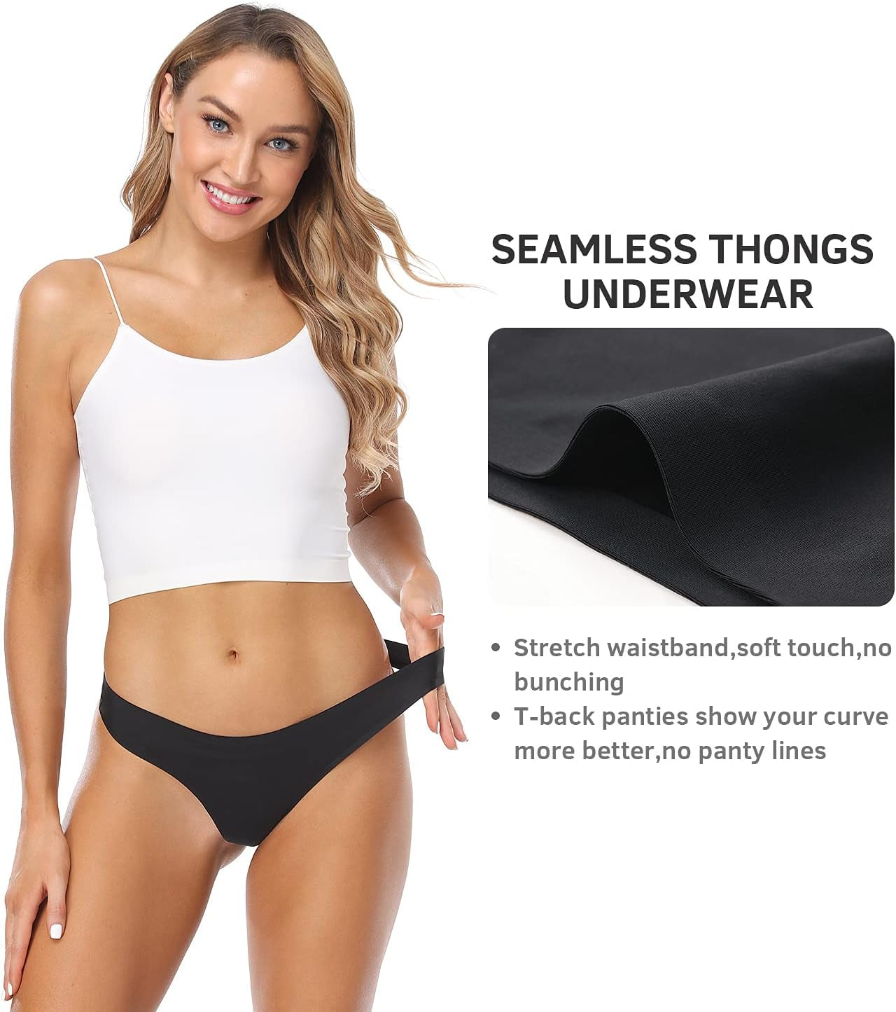 Women'S Microfiber Low Rise No Show Thong Pantie
