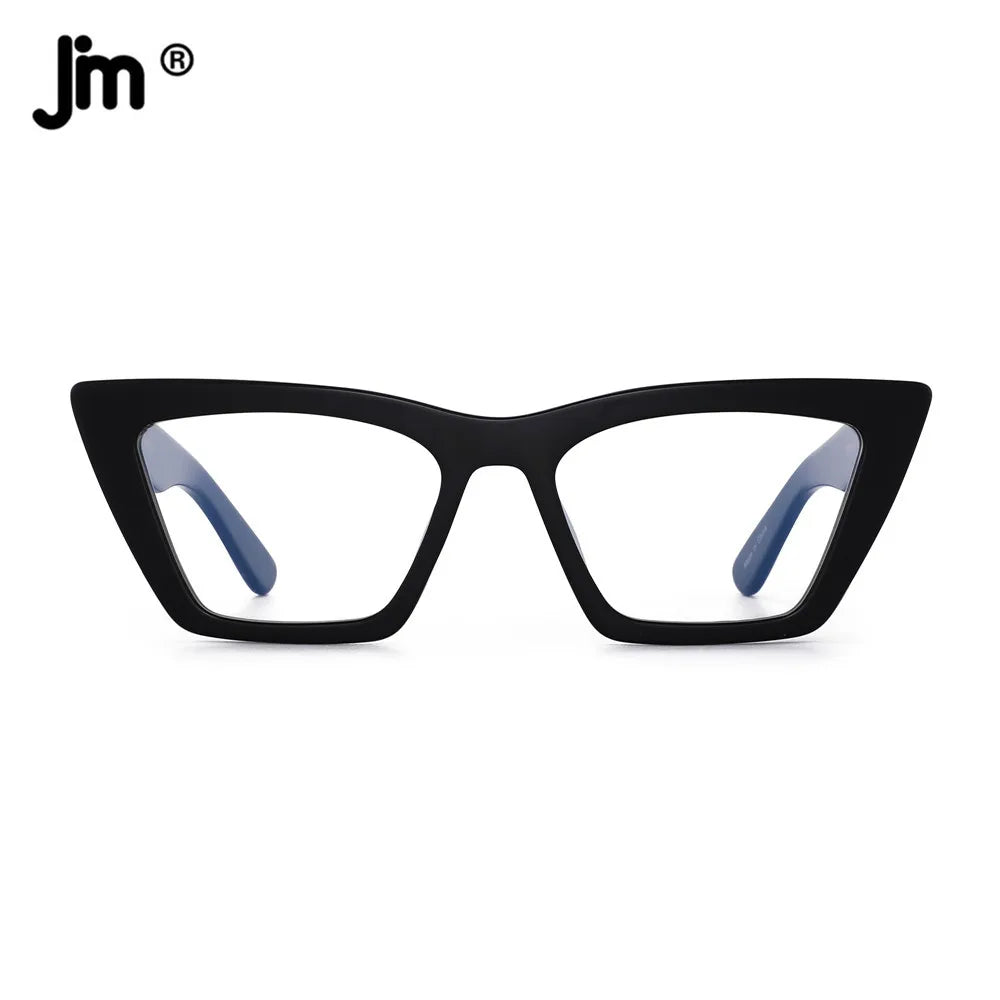 Acetate Frame Cat Eye Blue Light Glasses Women Brand Designer Square Computer Clear Fake Glasses