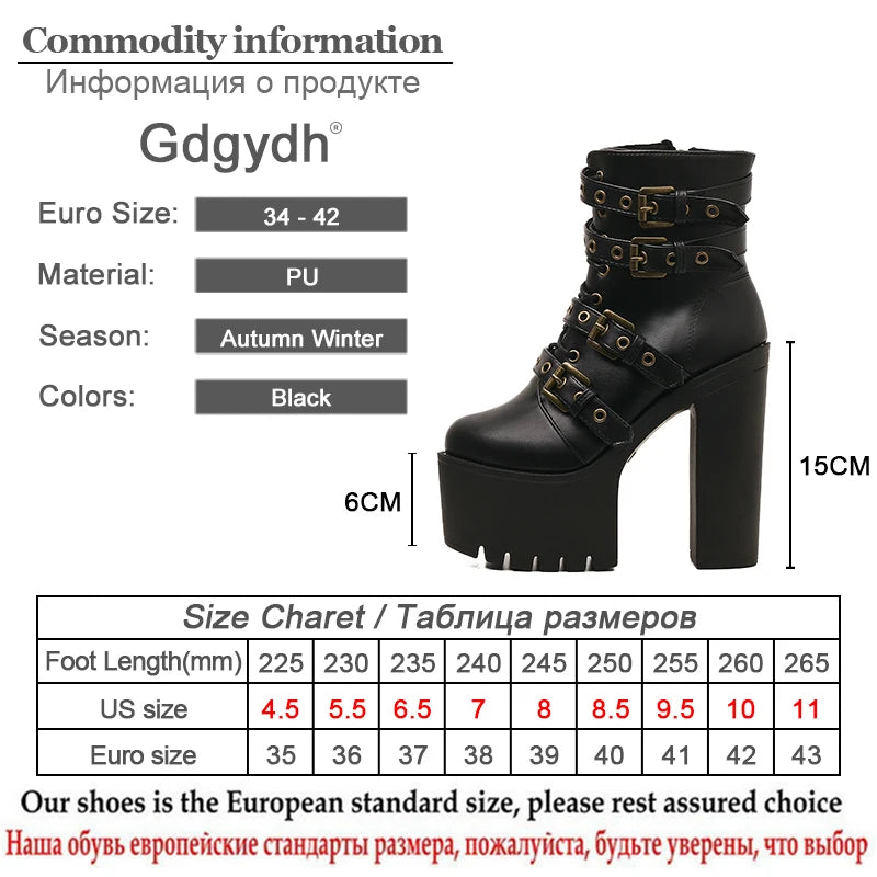 Sexy Rivet Black Ankle Boots Women Platform Soft Leather Autumn Winter Ladies Boots with Zipper Ultra High Heels Shoes - Alrickas’ UNIQUE BOUTIQUE