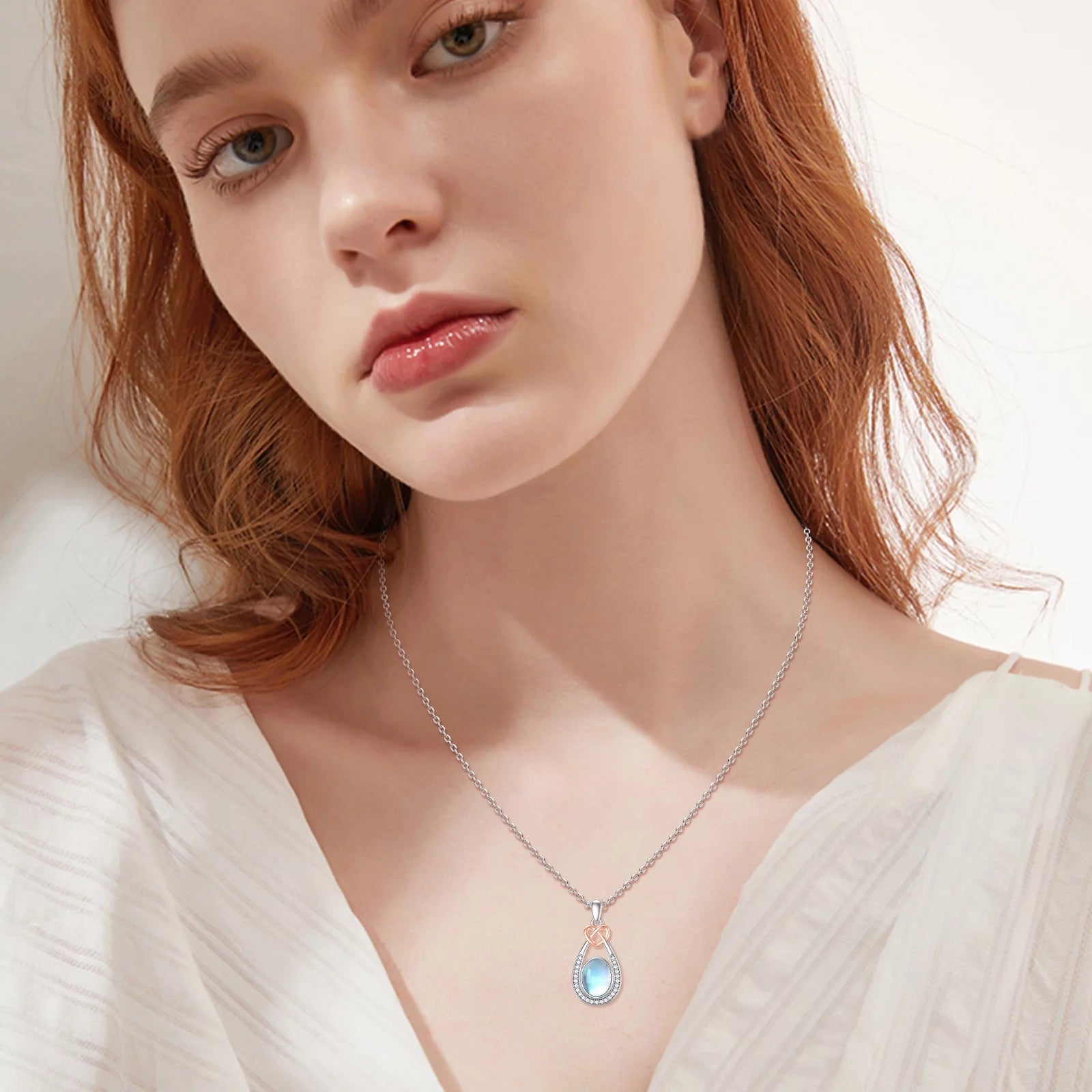 Elegant Moonstone Teardrop Necklace in 925 Sterling Silver - Perfect Birthday Gift for Women, Moms, Daughters, and Wives - Alrickas’ UNIQUE BOUTIQUE