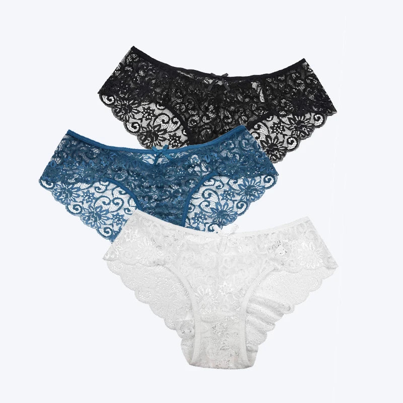 3Pcs/Pack! Sexy Women Lace Panties Underwear Lace Briefs S M L XL Women Underwear
