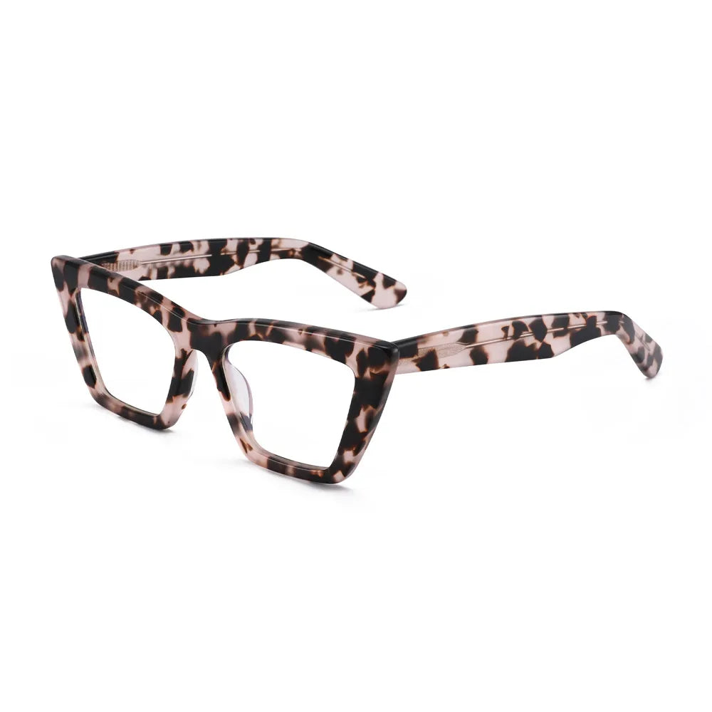 Acetate Frame Cat Eye Blue Light Glasses Women Brand Designer Square Computer Clear Fake Glasses