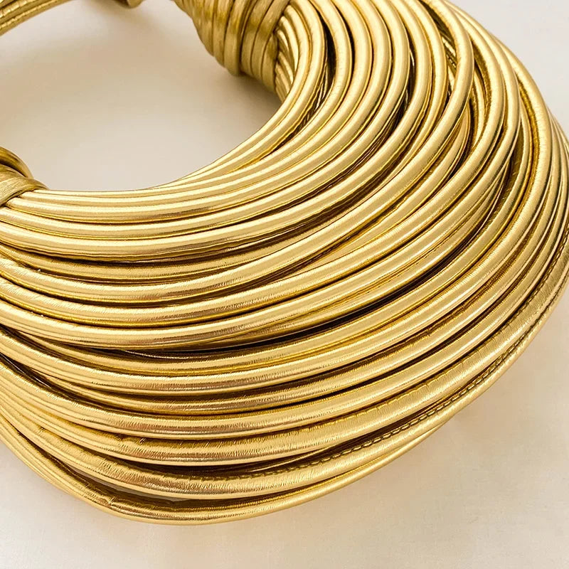 MOODS Elegant Golden Noodle Knot Evening Clutch - Luxury Designer Purse for Dinner Parties 2023 - Alrickas’ UNIQUE BOUTIQUE