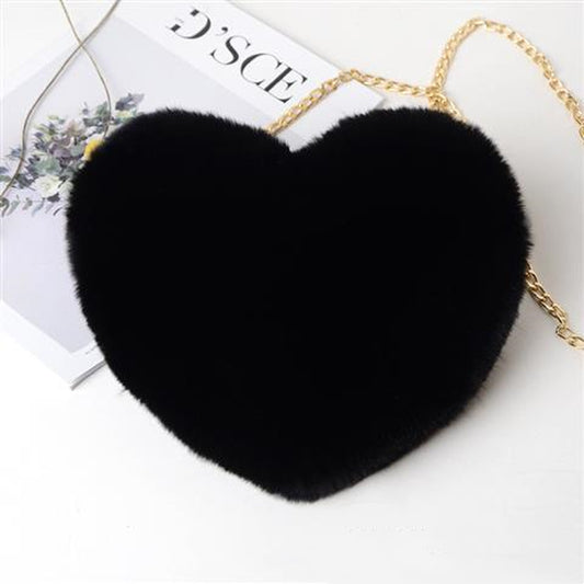 Chic Plush Chain Shoulder Bag for Women - Perfect Valentine’s Day Party Accessory - Alrickas’ UNIQUE BOUTIQUE