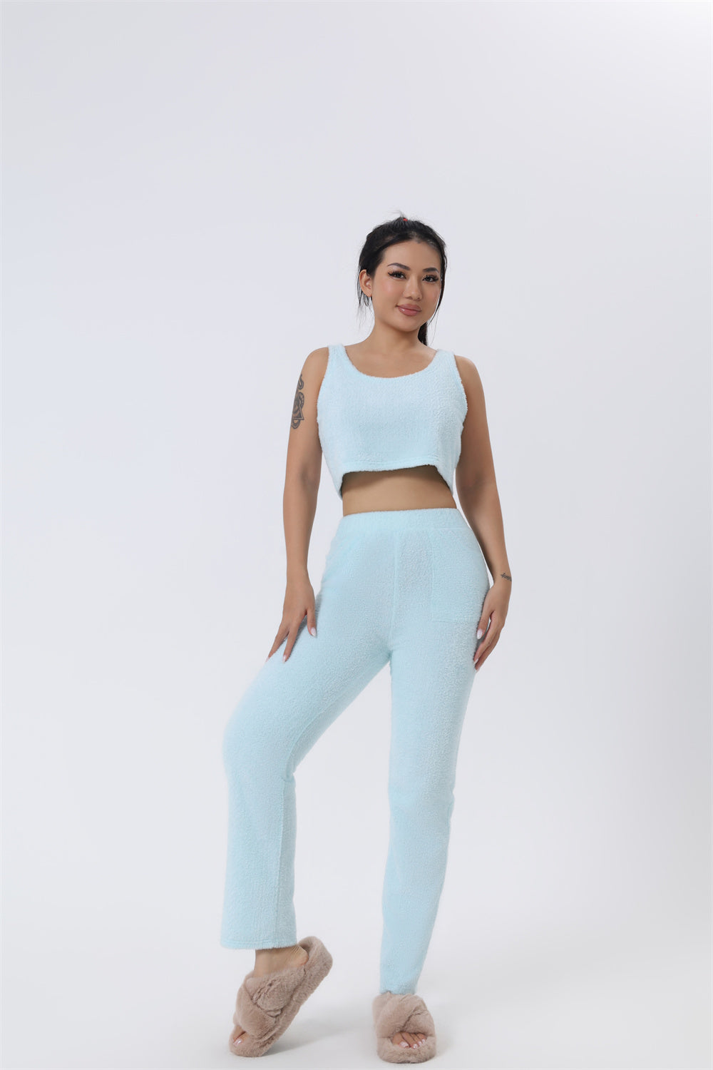 Cozy Pajama Set, 3 Piece Lounge Set, Cute Loungewear, Warm Suit Sets, Matching Set, Lounge Set, 3 Piece Pant Sets, Women Winter Dress - Alrickas’ UNIQUE BOUTIQUE