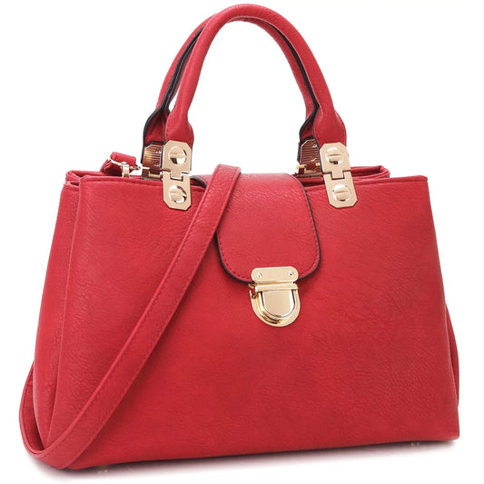 Chic Vegan Leather Women's Satchel Handbag - Stylish Medium Tote & Shoulder Bag - Alrickas’ UNIQUE BOUTIQUE