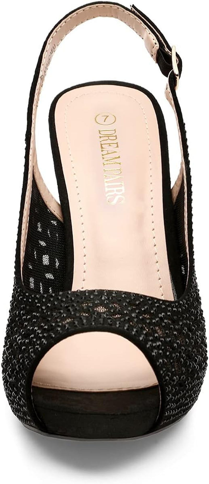 Women'S High Heels Platform Dress Rhinestones Peep Toe Pumps Shoes