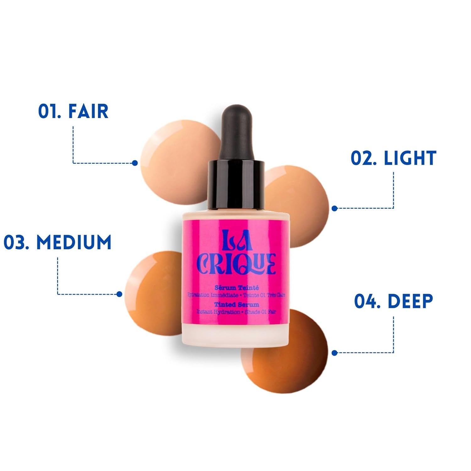 Hydrating Tinted Serum with Hyaluronic Acid - Lightweight Foundation for a Glowing Complexion - 99% Natural Vegan Formula - 1.0 Fl Oz - Shade 02 Light - Alrickas’ UNIQUE BOUTIQUE