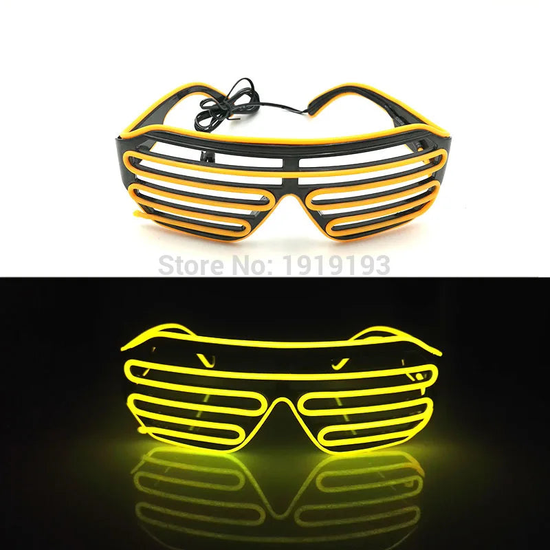 Cool Fashion Double Colors EL Window-Shades Glasses Glowing Glasses Neon LED Light up Sunglasses Glow Party Decorative Glasses