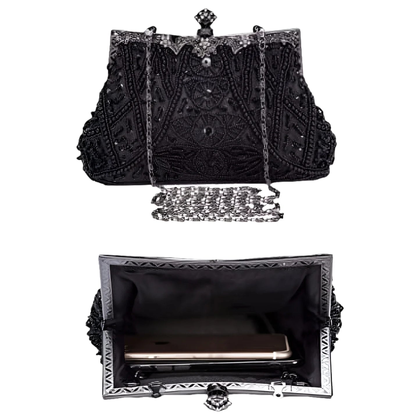 1920S Vintage Beaded Clutch Evening Bags for Women Formal Bridal Wedding Clutch Purse