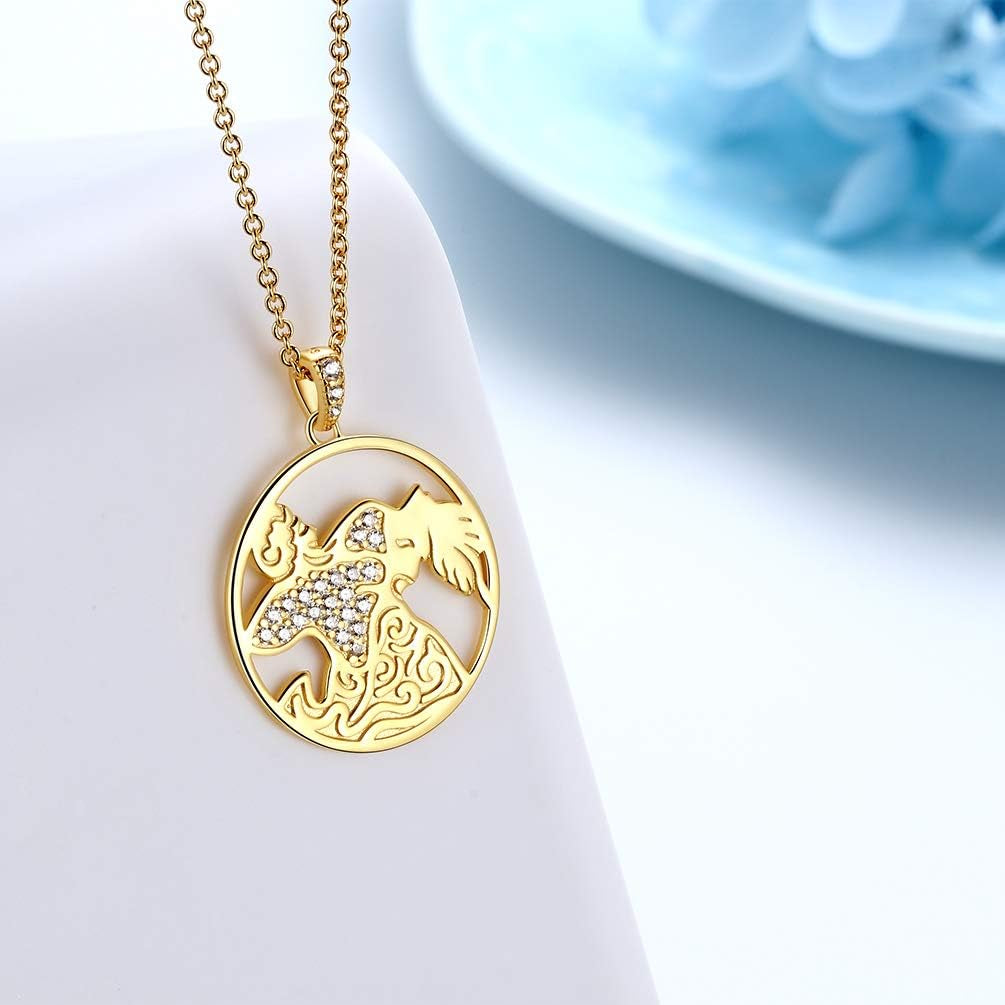 Zodiac Constellation Pendant Necklace Charm Women Men 925 Sterling Silver Horoscope Sign Astorlogy Necklace Celestial Symbols Jewelry Birthday Gifts for Wife Girlfriend Gift