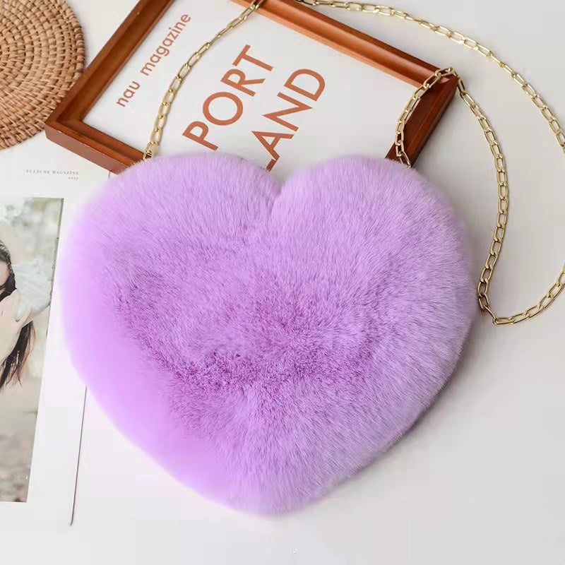 Love Bags for Women Plush Chain Shoulder Bags Valentine'S Day Party Bag