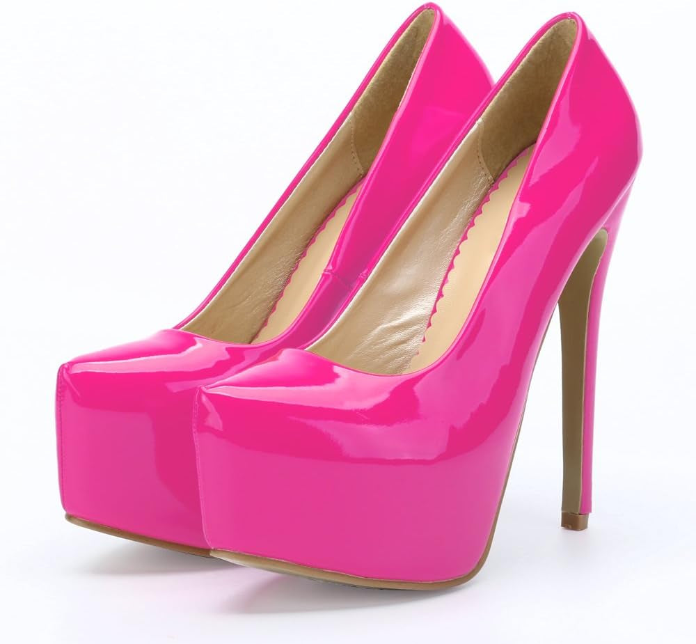 Women'S Hidden Platform Stiletto High Heels Slip on Pumps