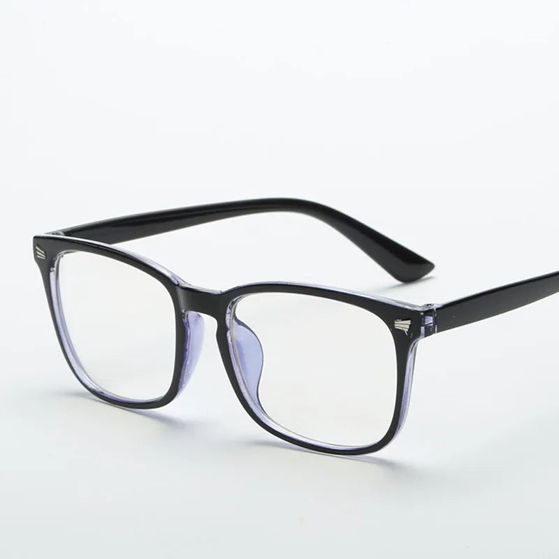 Fashion Unisex anti Blue Light Square Plain Glasses Full Frame Glasses for Men and Women Radiation Protection Optical Glasses
